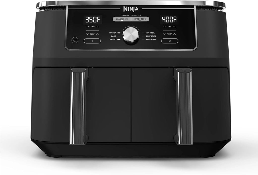 Ninja Air Fryer, Roast, Bake, Air Fry, Crisps, Broil, Reheats, Keep Warm, 10-in-1, Fries, Frozen Food, Veggies, and Meat, Quick Meals, Healthy Meals, Less Oil, 10 QT, Black, DZ302