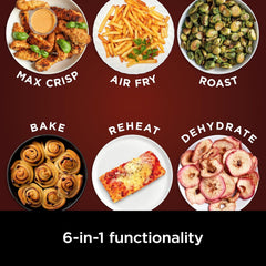 Ninja Air Fryer Pro XL 7-in-1, Max Crisp Tech, 450F for Hotter, Crispy Results, 6.5 QT Capacity fits 9lb wings, Max Crisp, Broil, Air Fry, Roast, Bake, Reheat, Dehydrate, Space Saving, Grey, AF182AMZ
