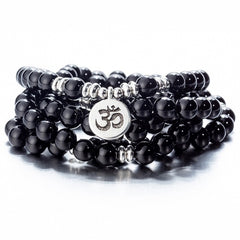 108 Beaded Natural Stones Mala Buddha Lotus Tree Chakra Yoga Couple Charmed Stretchy Strand Bracelets
