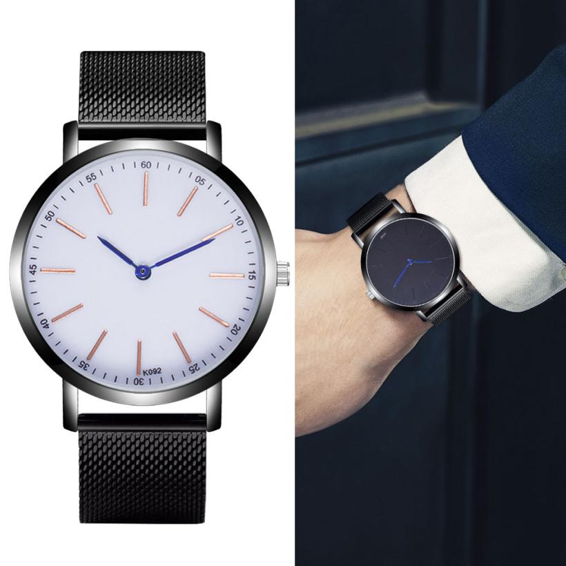 Stainless Steel Case And Band Wristwatch Fashion Man Crystal Analog Quartz Round Wristwatch Casual Drop Shipping Wacth For men