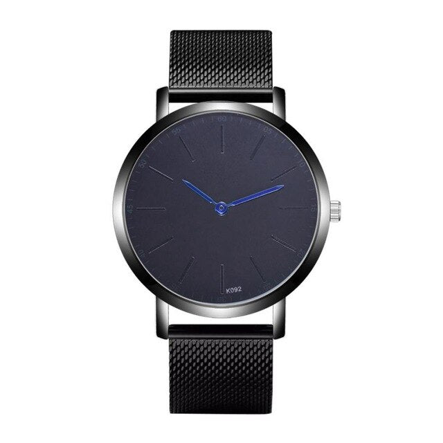 Stainless Steel Case And Band Wristwatch Fashion Man Crystal Analog Quartz Round Wristwatch Casual Drop Shipping Wacth For men