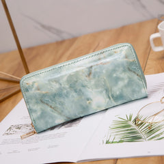 Casual Women Lady Wallets Purses Totes Feminina Marble Patent Leather Clutch Bags Girls Zipper Card Coin Money Holder Pouch Pack