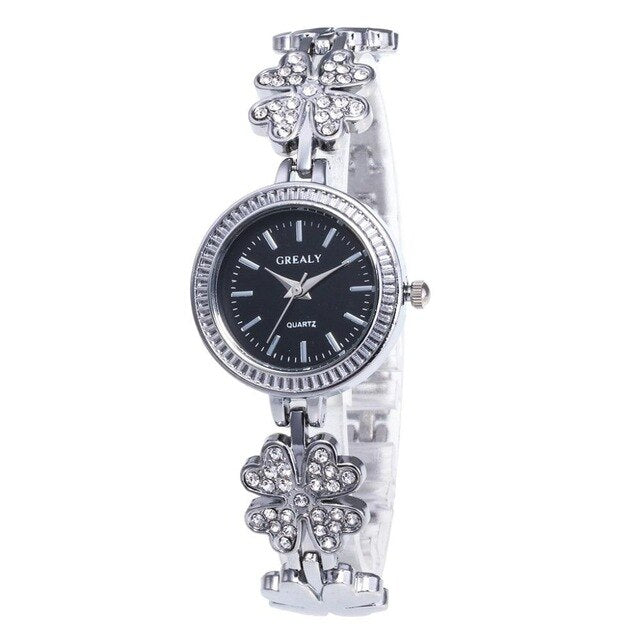 Fashion Women Watch Crystal Stainless Steel Dress Analog Quartz WristWatch  Faux Analog clock relogio feminino female wacthes